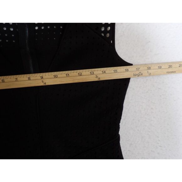 Guess Dress Women Small Black Mesh Cutout LBD Cocktail Perforated Sheath Evening - Picture 7 of 11